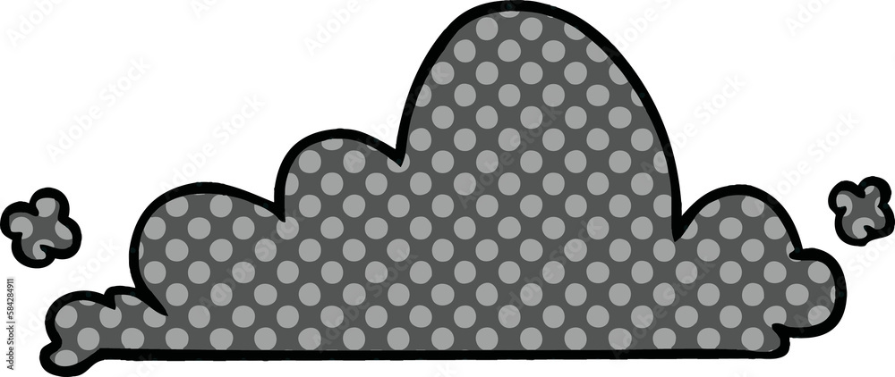 cartoon doodle of a white cloud