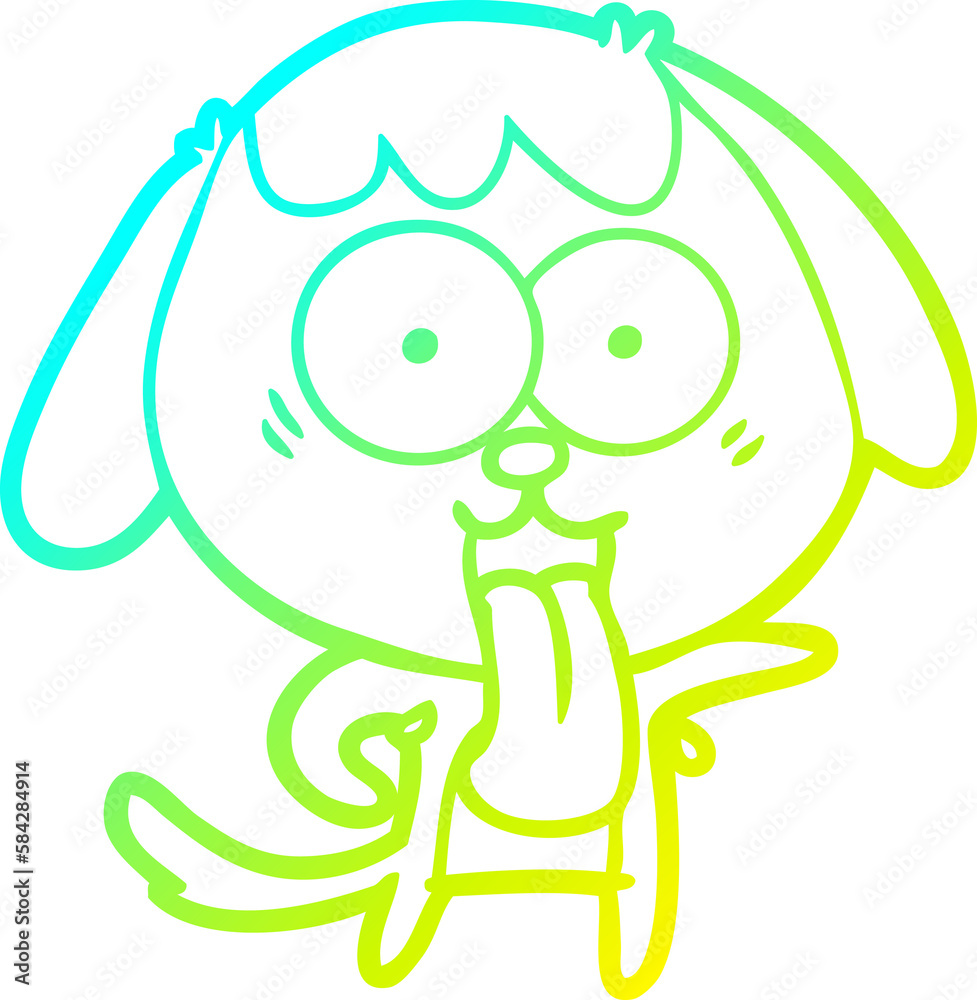 cold gradient line drawing cute cartoon dog cold gradient line drawing cute cartoon dog