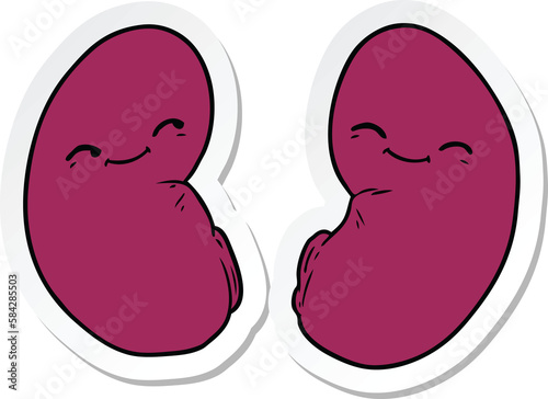 sticker of a cartoon kidneys