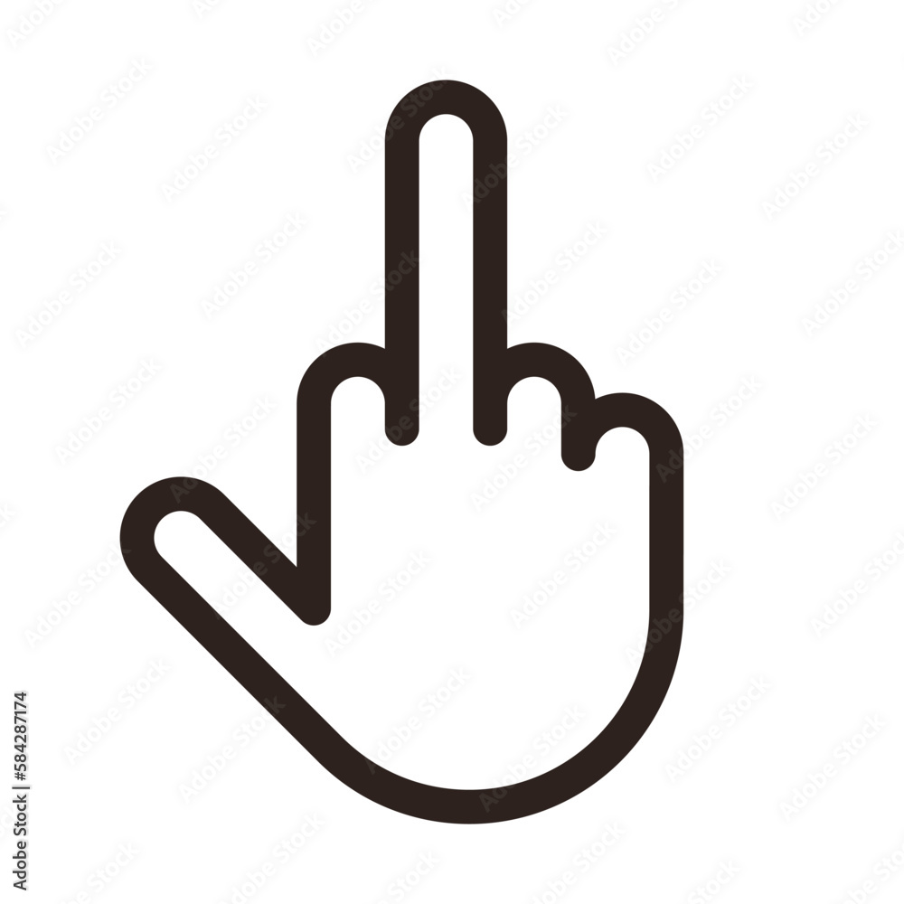 Middle finger offensive hand gesture icon Middle finger offensive hand gesture icon
