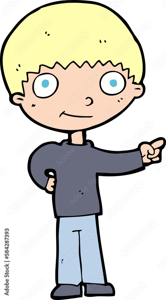 cartoon happy boy pointing cartoon happy boy pointing