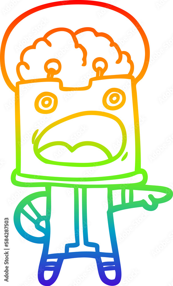 rainbow gradient line drawing cartoon robot rainbow gradient line drawing cartoon robot