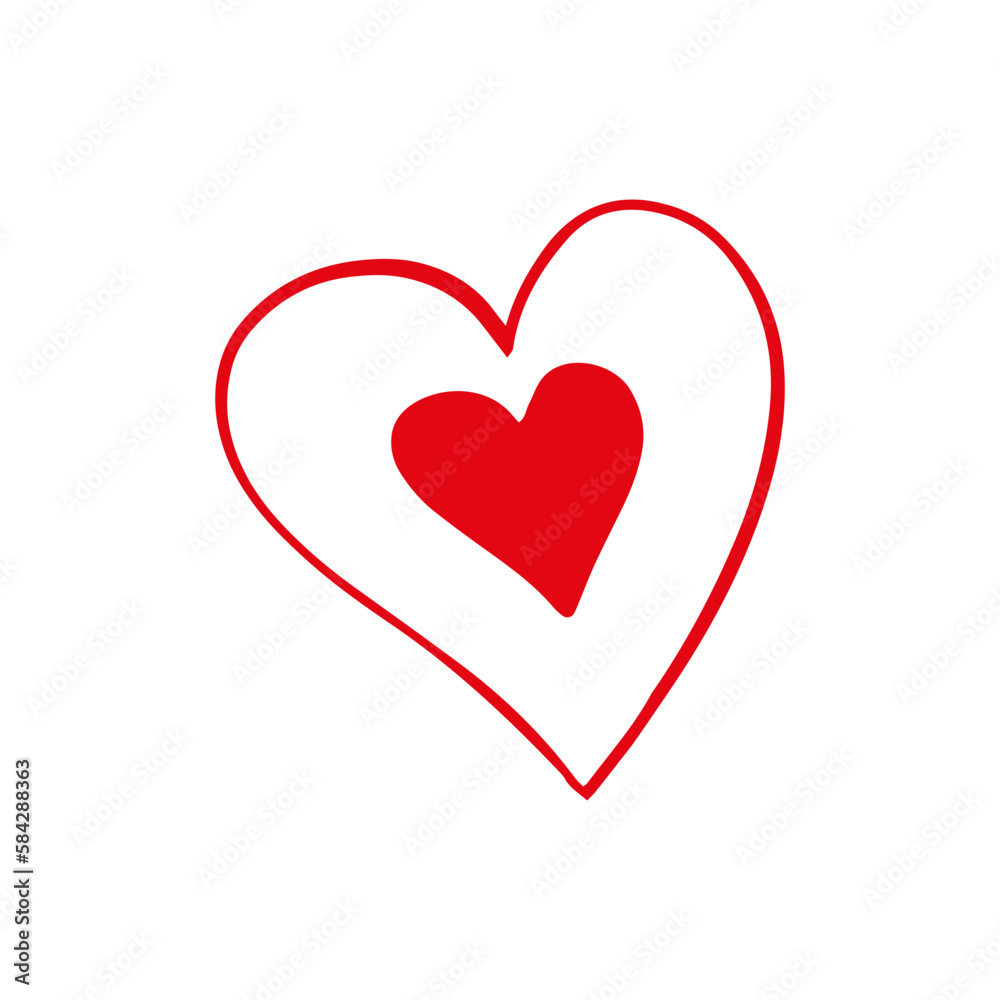 Heart in doodle style. Symbol of Valentine's Day and love. Shapes For Create Your Own Art. Abstract contemporary modern trendy vector. Design for card, print , logos, branding, mood boards, poster