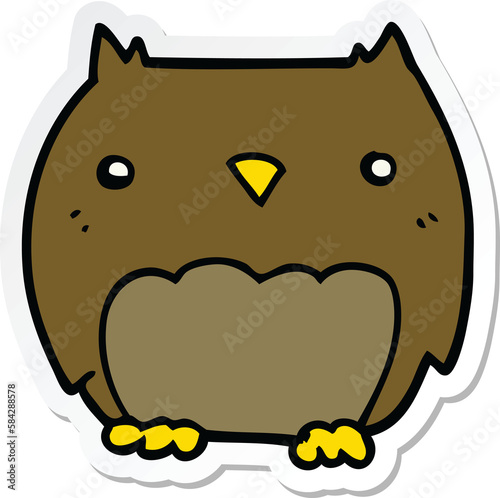 sticker of a cute cartoon owl photo