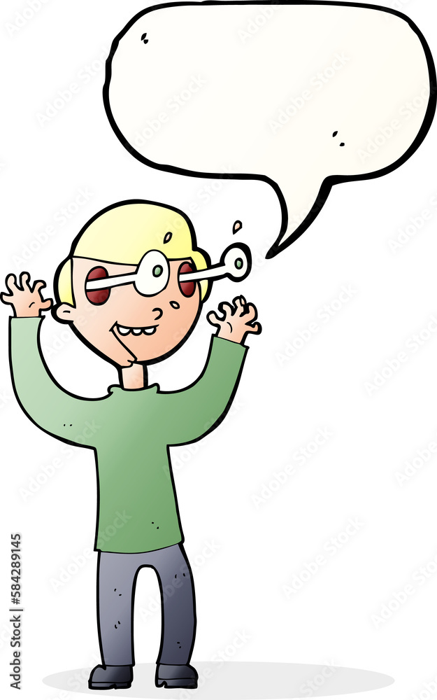 cartoon man with popping out eyes with speech bubble cartoon man with popping out eyes with speech bubble