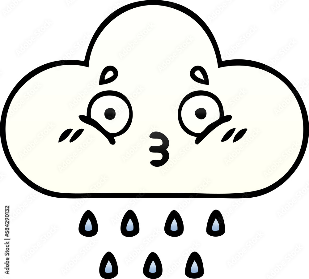 gradient shaded cartoon rain cloud gradient shaded cartoon rain cloud