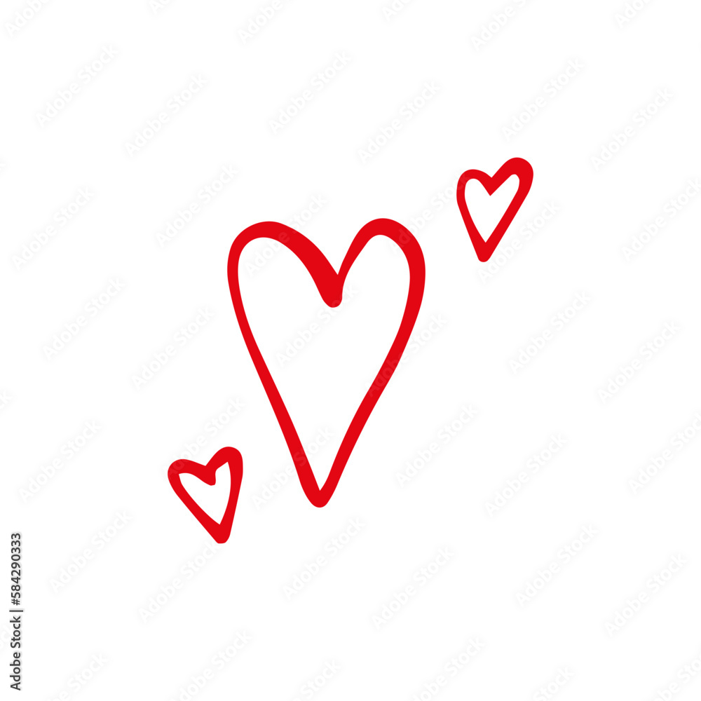 Heart in doodle style. Symbol of Valentine's Day and love. Shapes For Create Your Own Art. Abstract contemporary modern trendy vector. Design for card, print , logos, branding, mood boards, poster