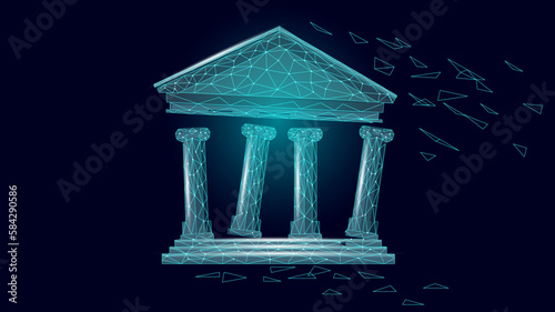 Fotografia, Obraz 3D banking system failure crisys