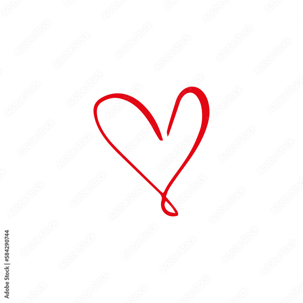 Heart in doodle style. Symbol of Valentine's Day and love. Shapes For Create Your Own Art. Abstract contemporary modern trendy vector. Design for card, print , logos, branding, mood boards, poster