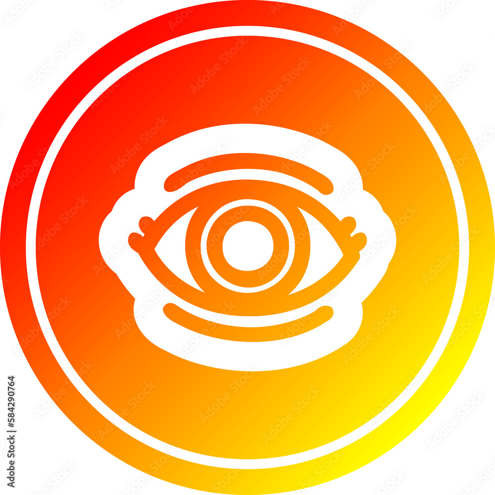 staring eye circular in hot gradient spectrum staring eye circular in hot gradient spectrum