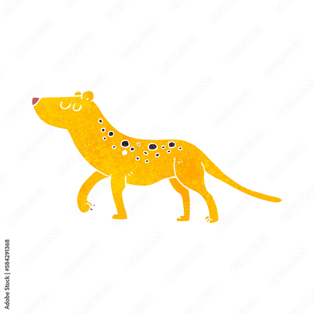 Fototapeta premium retro cartoon leopard