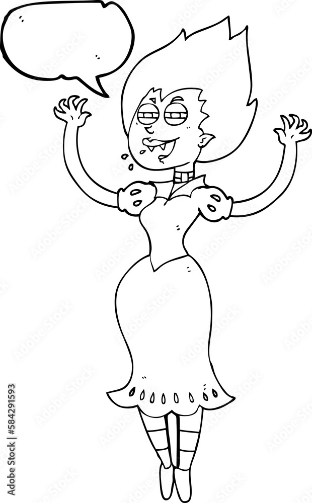 speech bubble cartoon vampire girl with bloody mouth speech bubble cartoon vampire girl with bloody mouth