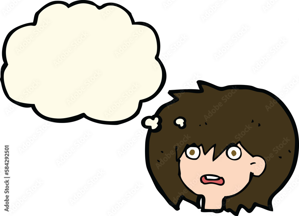 cartoon shocked expression with thought bubble cartoon shocked expression with thought bubble
