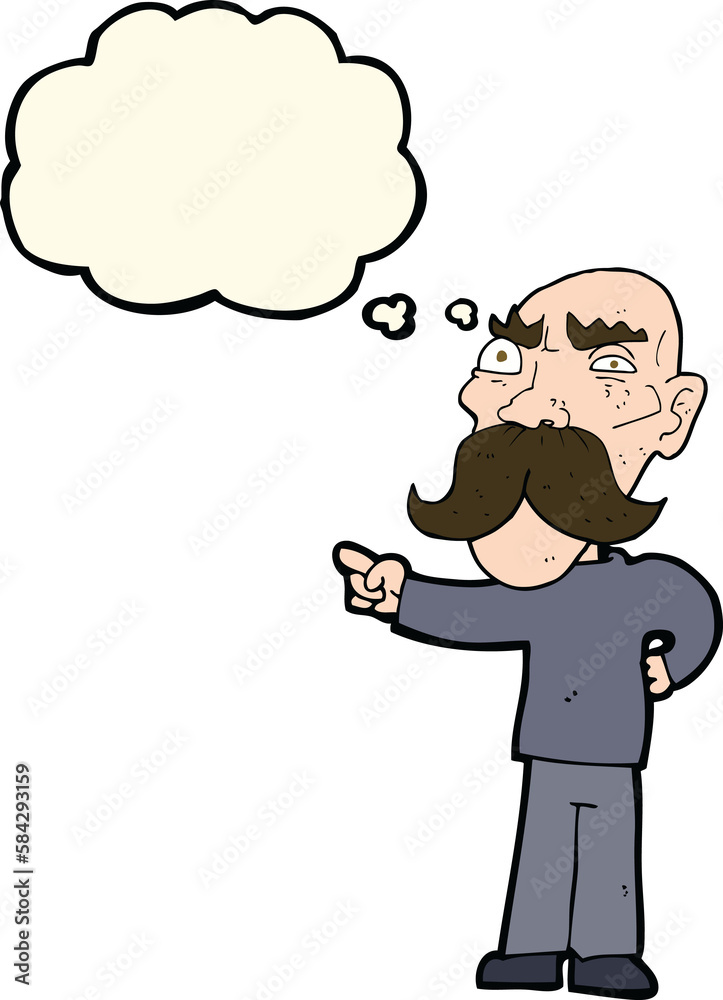 cartoon annoyed old man pointing with thought bubble cartoon annoyed old man pointing with thought bubble