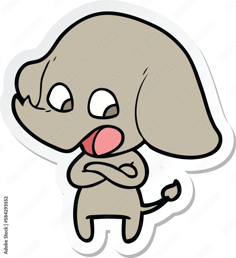 Fototapeta premium sticker of a cute cartoon elephant