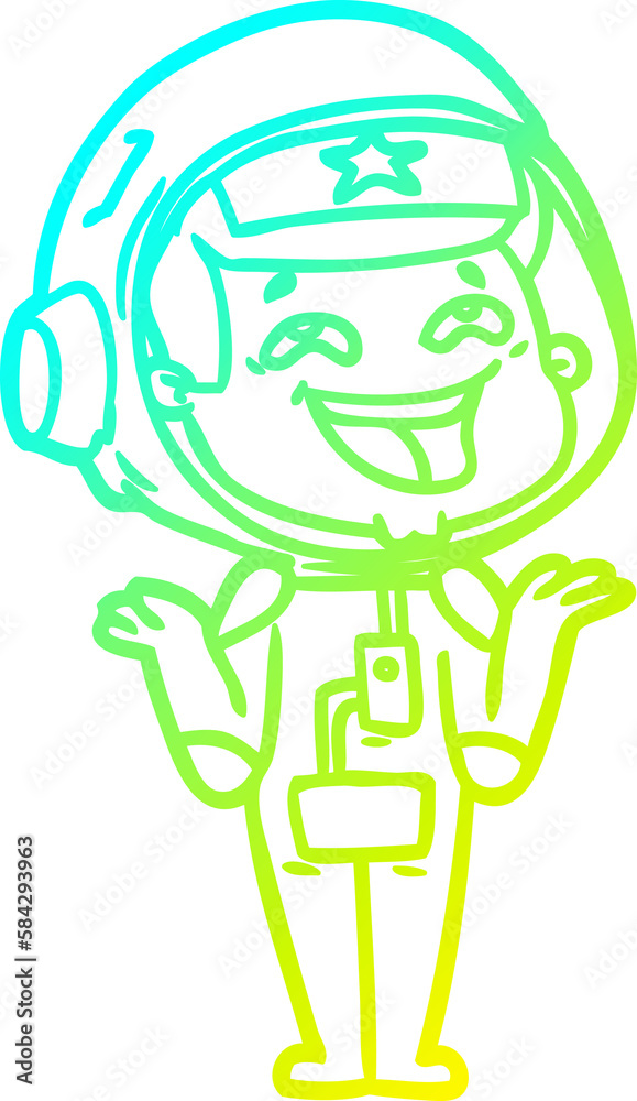 cold gradient line drawing cartoon laughing astronaut cold gradient line drawing cartoon laughing astronaut