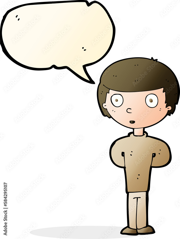 cartoon curious boy with speech bubble cartoon curious boy with speech bubble