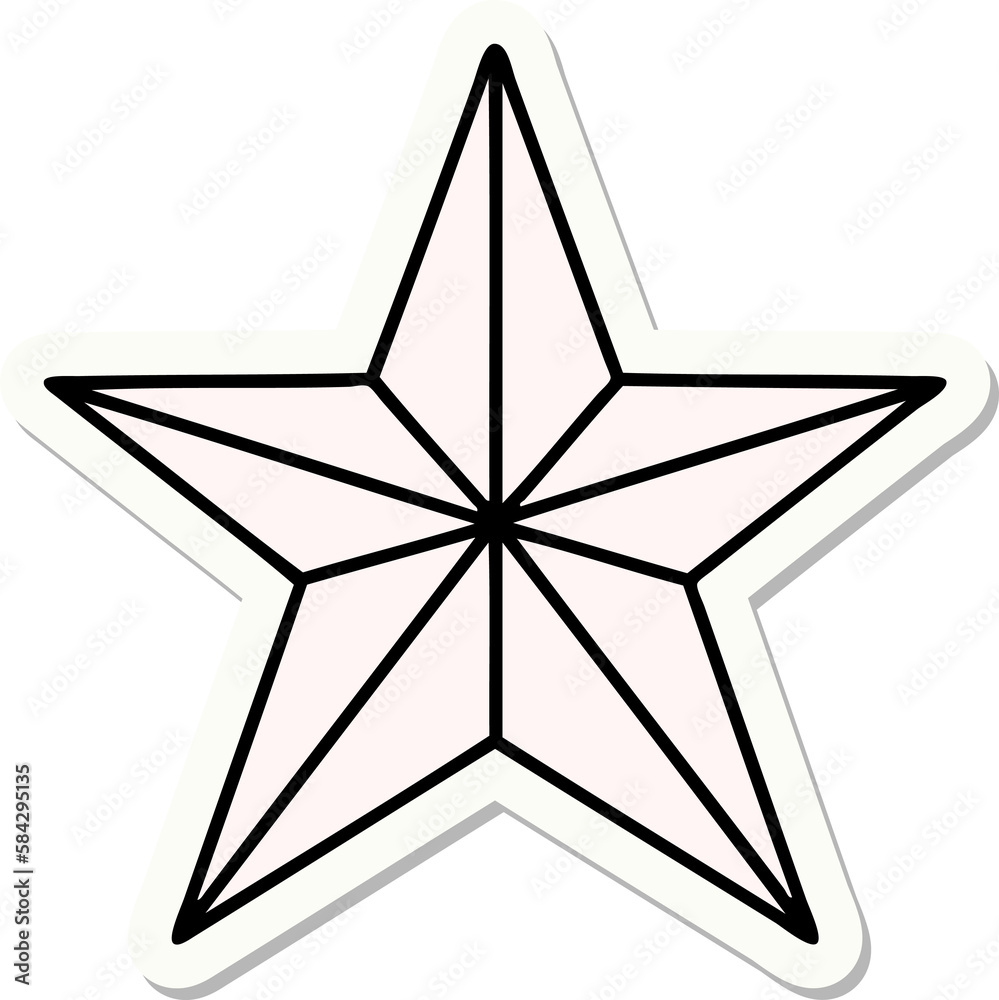 Obraz premium tattoo style sticker of a star