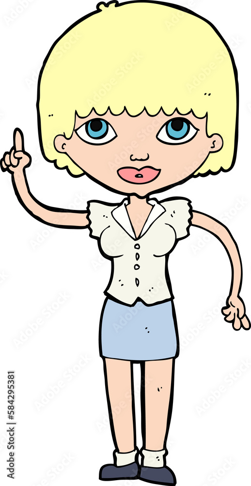 cartoon woman with idea cartoon woman with idea