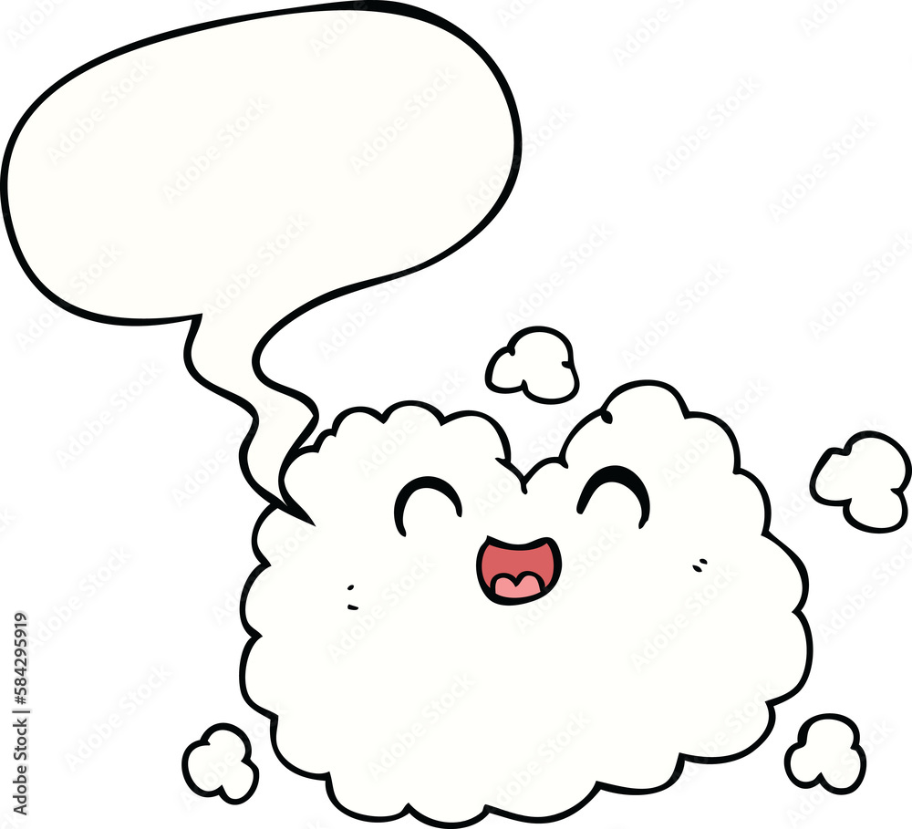cartoon happy smoke cloud and speech bubble cartoon happy smoke cloud and speech bubble
