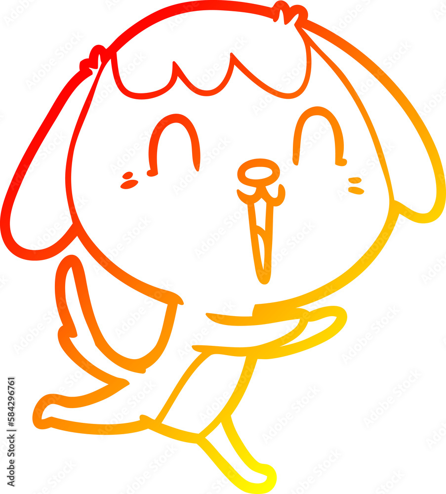warm gradient line drawing cute cartoon dog warm gradient line drawing cute cartoon dog