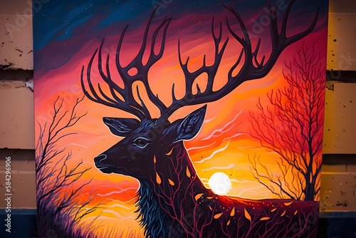 deer silhouette created using AI Generative Technology
