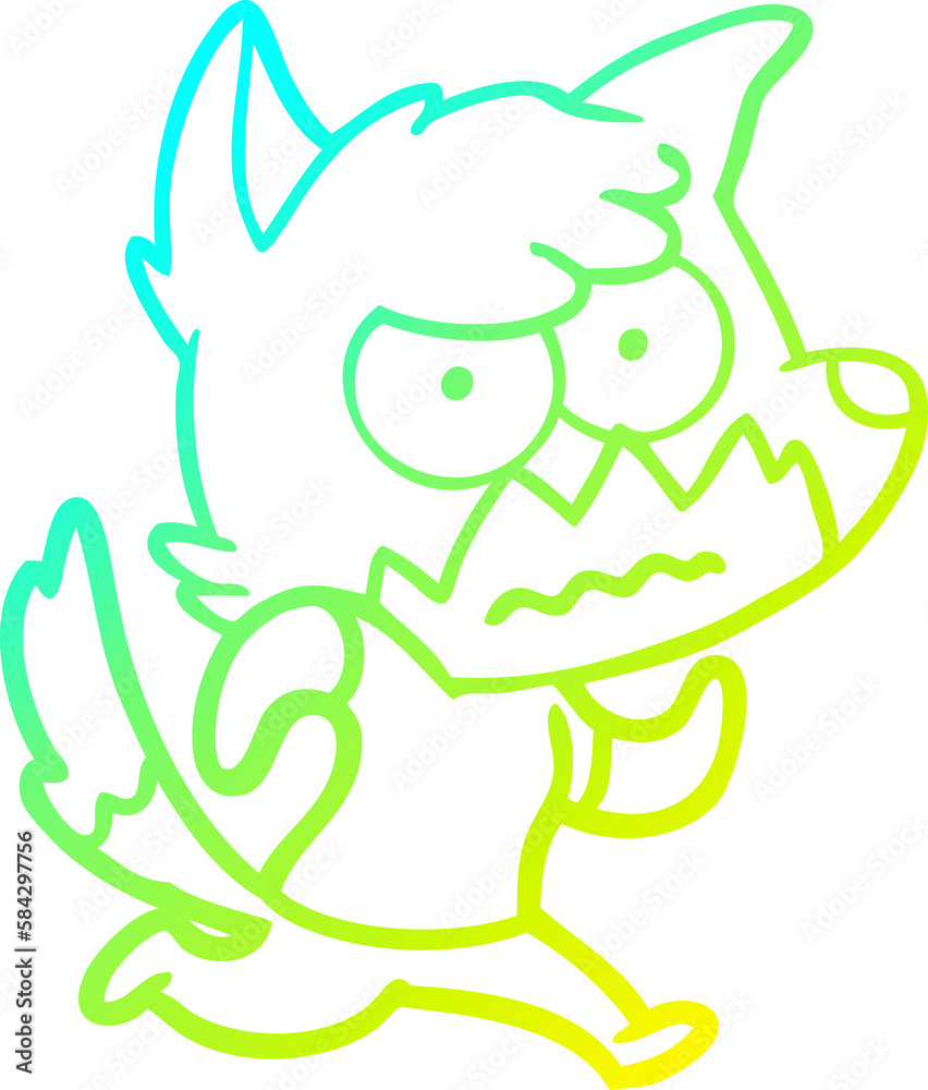cold gradient line drawing cartoon annoyed fox cold gradient line drawing cartoon annoyed fox