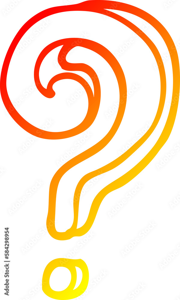 warm gradient line drawing cartoon question mark warm gradient line drawing cartoon question mark