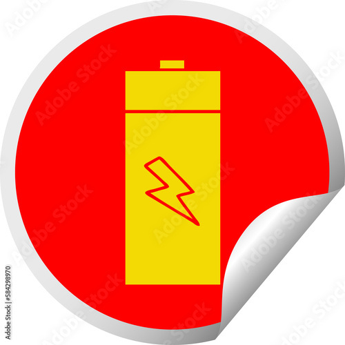 circular peeling sticker cartoon electrical battery