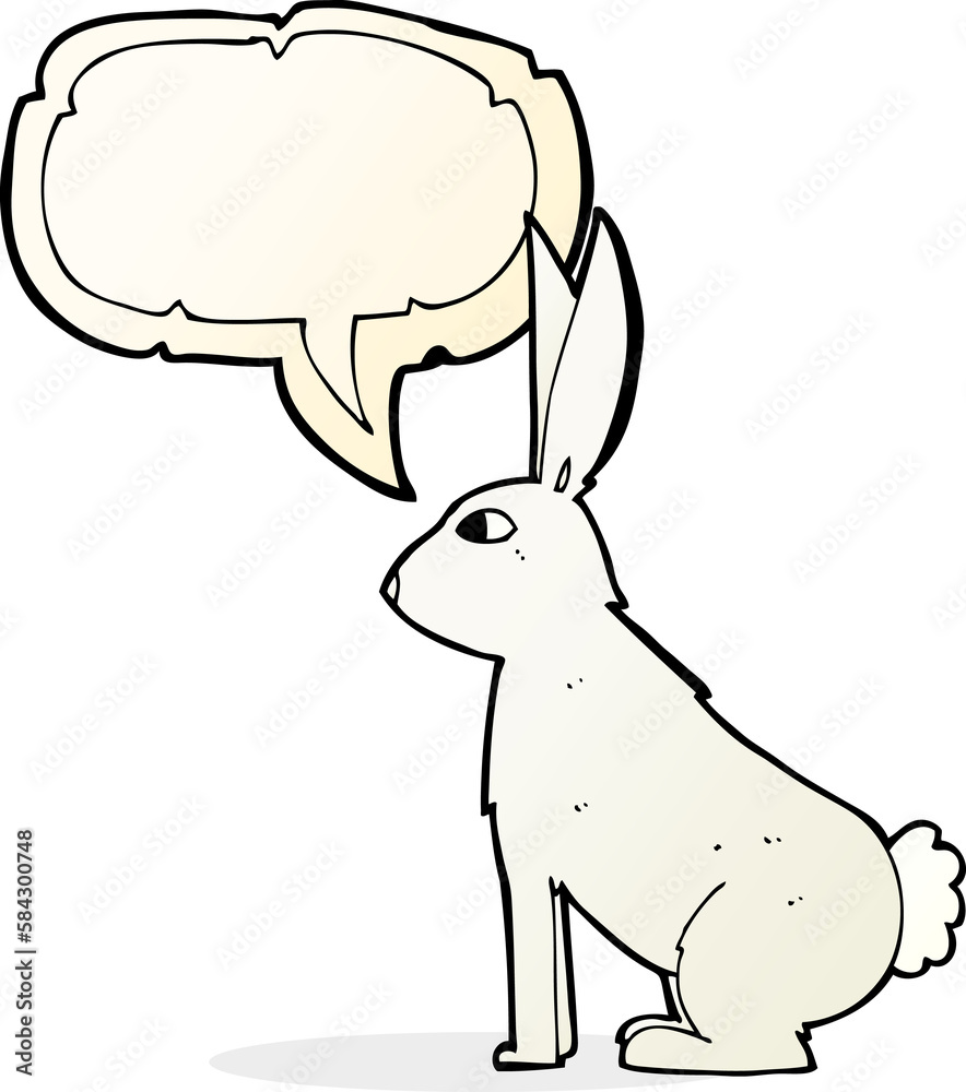 cartoon rabbit with speech bubble cartoon rabbit with speech bubble