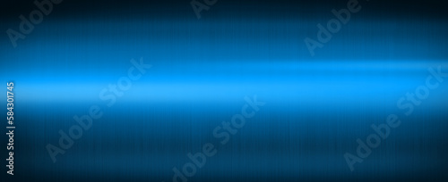 Blue shiny brushed metal. Banner background texture