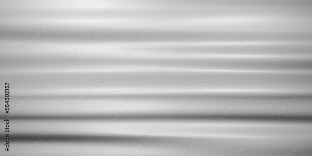 Obraz premium Shiny and glossy silver silk, smooth velvet or fabric surface with ripples and patterns, realistic 3D illustration as background with copy space for text