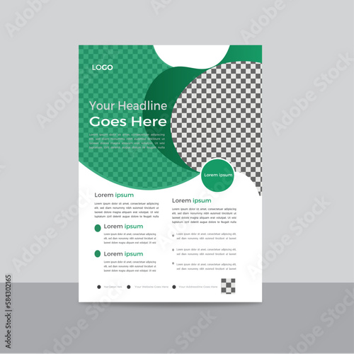unique modern simple clean and green color business flyer template.