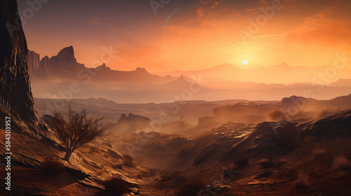 sunset in the desert generative ai