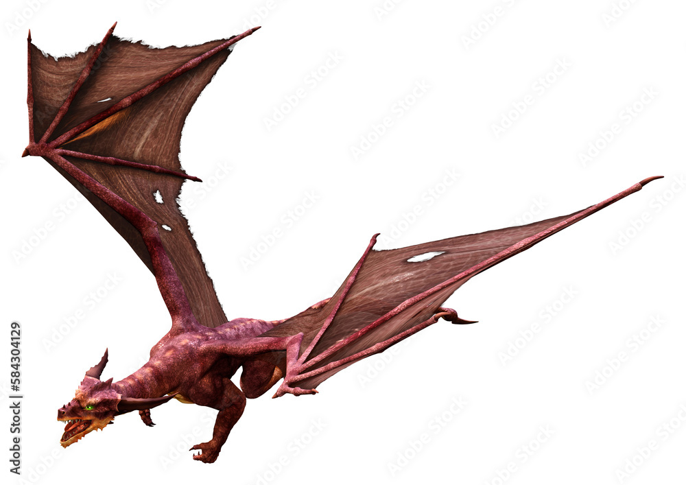 3D Rendering Fairy Tale Dragon on White 3D Rendering Fairy Tale Dragon on White