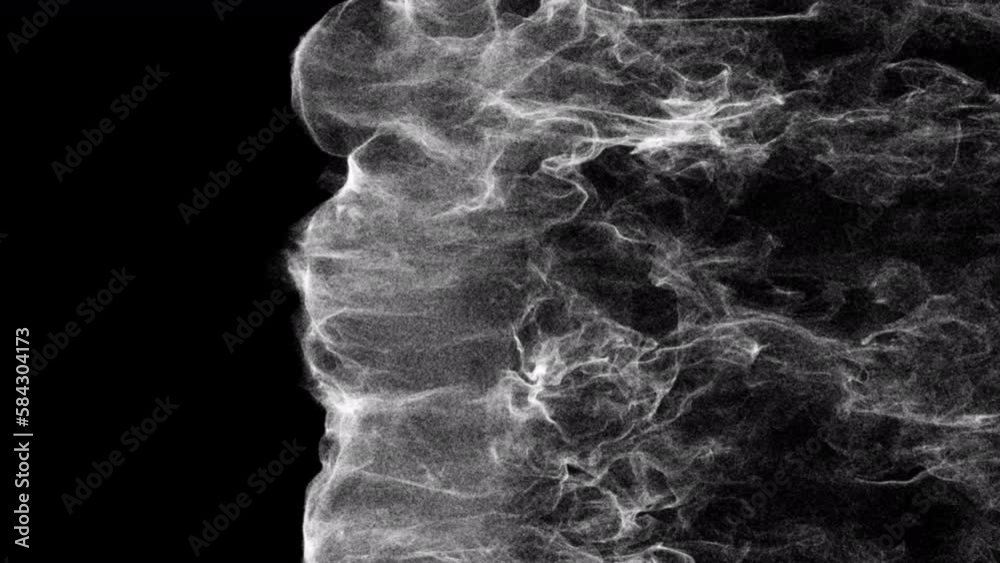 Smoke particle shockwave blowing transition reveal overlay isolated on alpha background