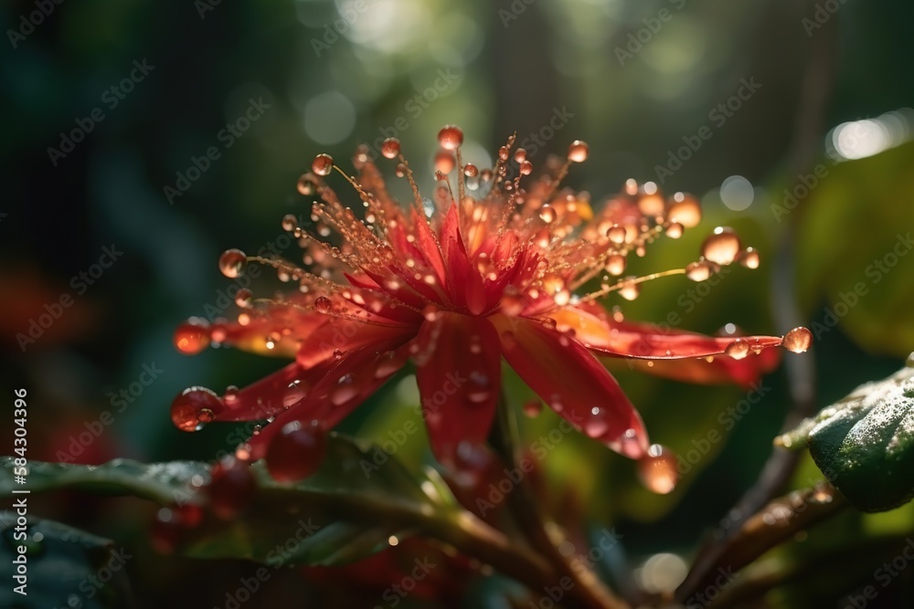 fresh flower with water droplet, morning dew, generative ai fresh flower with water droplet, morning dew, generative ai