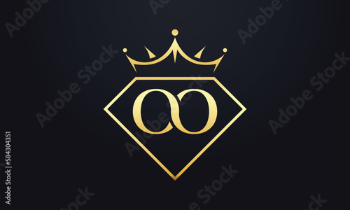 Diamond crown vector. Luxury queen logo for jewelry vector with letters	