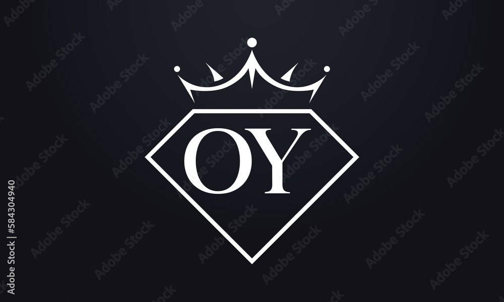 Diamond crown vector. Luxury queen logo for jewelry vector with letters	