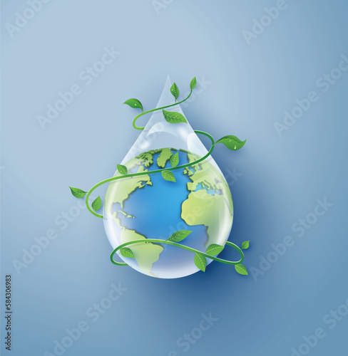 concept of ecology and world water day .