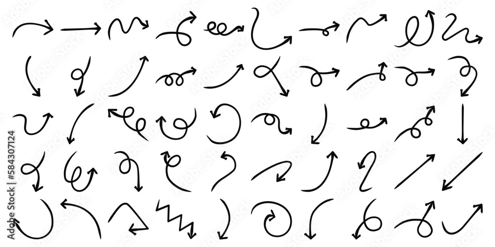 Hand Drawn Arrow Design 50 Set Hand Drawn Arrow Design 50 Set