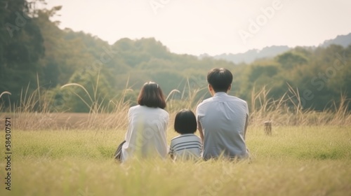 Discover the Bliss of Nature with Happy Family Moments of Love. Generative AI