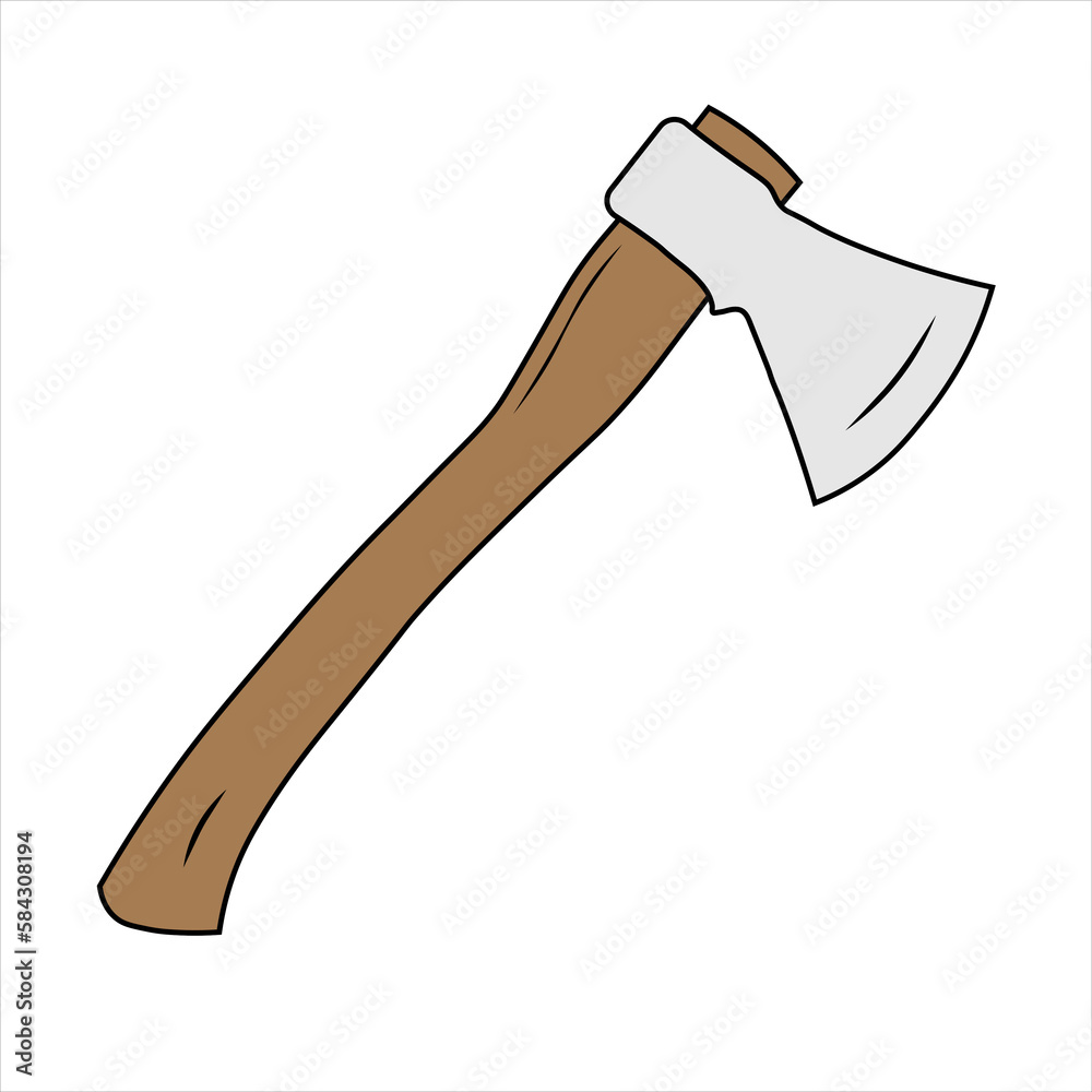 Ax icon stock vector illustration flat design Silhouette of an ax Ax icon stock vector illustration flat design Silhouette of an ax