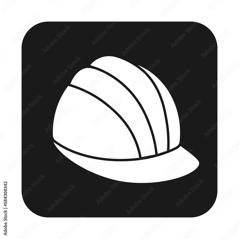 Simple construction safety work helmet line style icon Simple construction safety work helmet line style icon