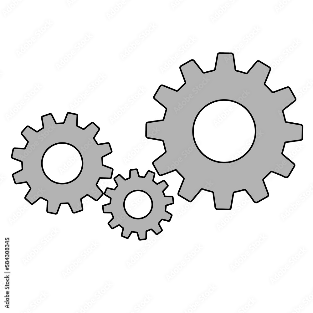 Simple gears sign simple icon of work tools Simple gears sign simple icon of work tools
