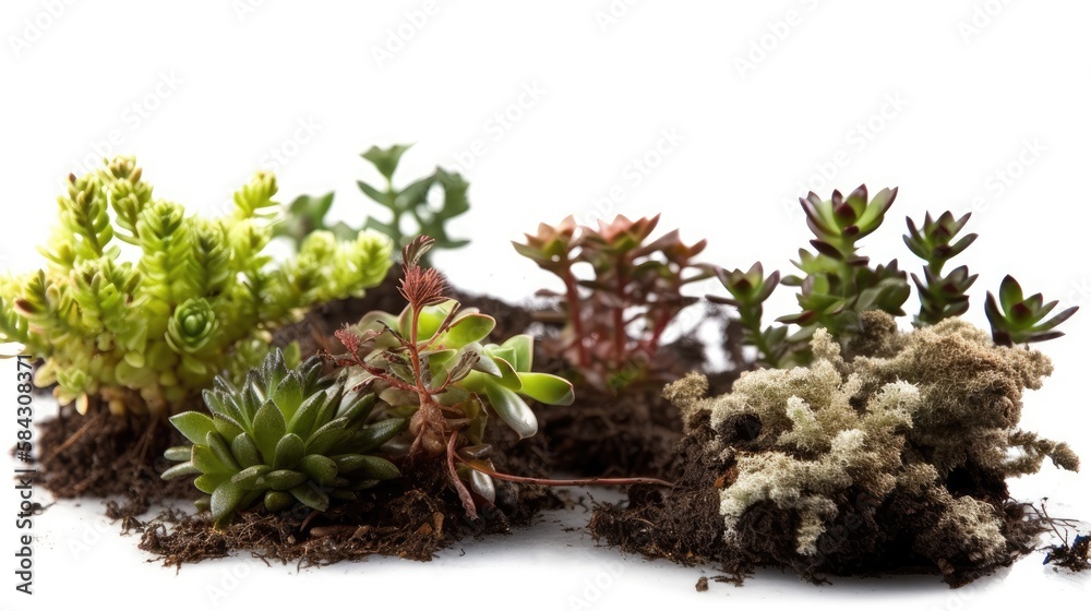 Fototapeta premium cactus garden isolated on white background - Created with generative ai