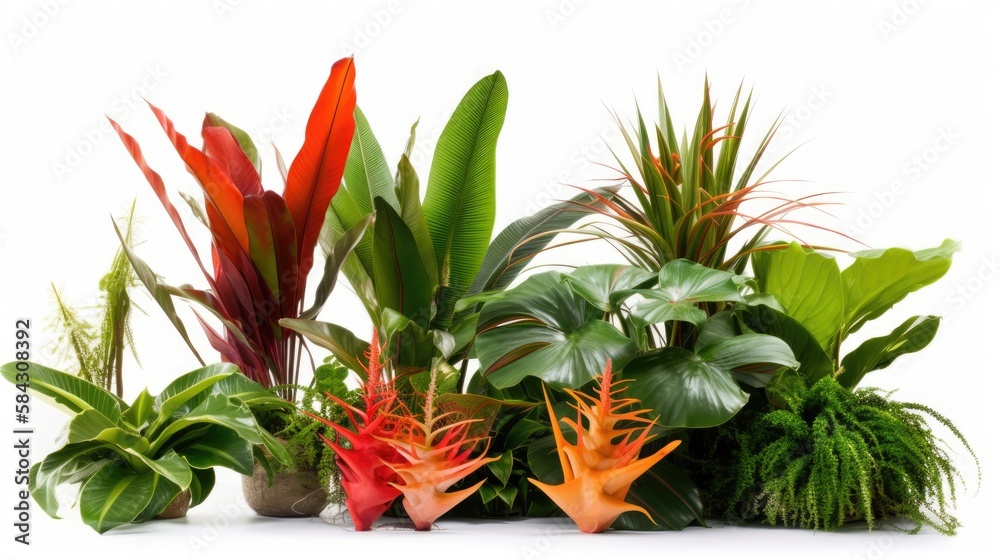 Illustration of beautiful vegetation isolated on white background - Created with Generative ai Illustration of beautiful vegetation isolated on white background - Created with Generative ai