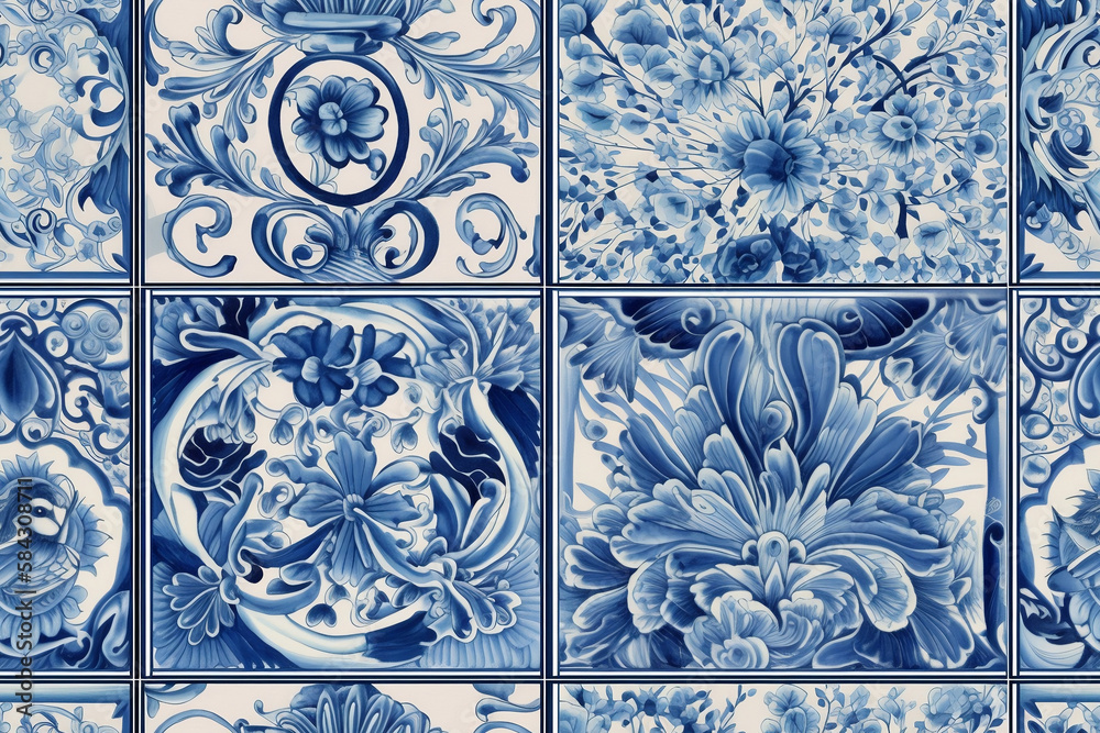 Dutch floral seamless tile pattern Dutch floral seamless tile pattern