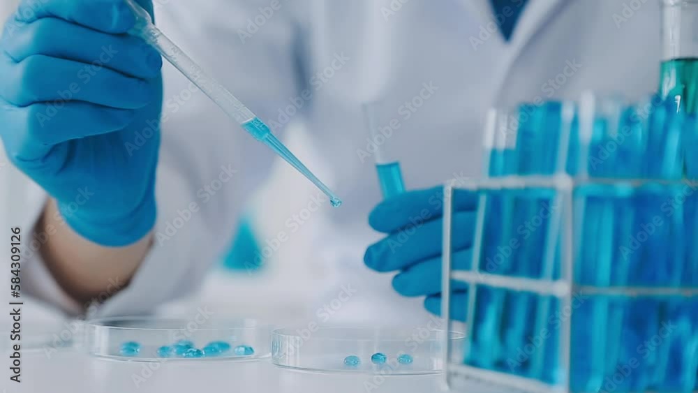 Medical Science Laboratory: Portrait of Beautiful Black Scientist Looking Under Microscope Does Analysis of Test Sample. Ambitious Young Biotechnology Specialist, working with Advanced Equipment