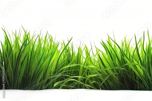 Grass isolated on white background  AI generated 